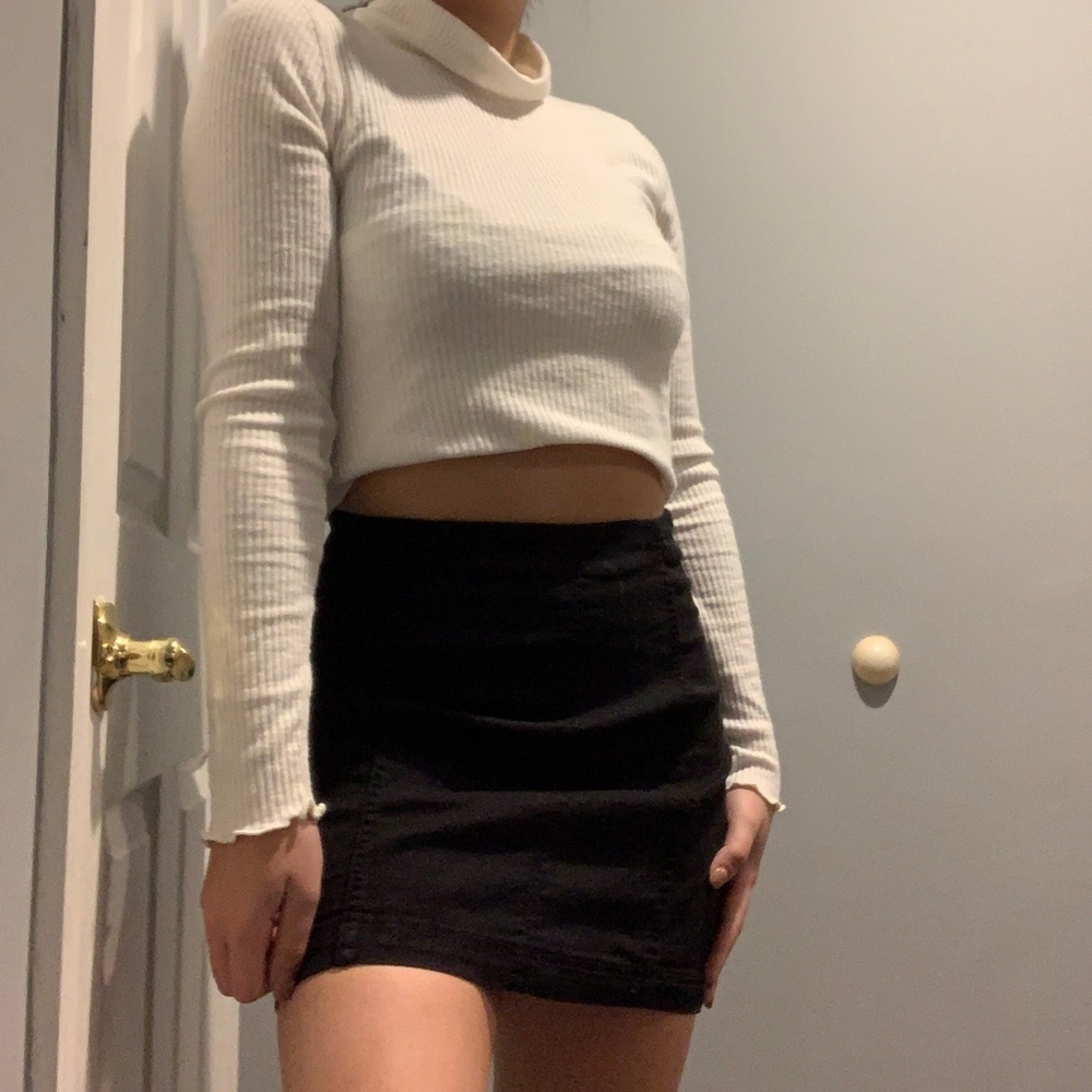 Free People Modern Femme Denim Mini Skirt Black